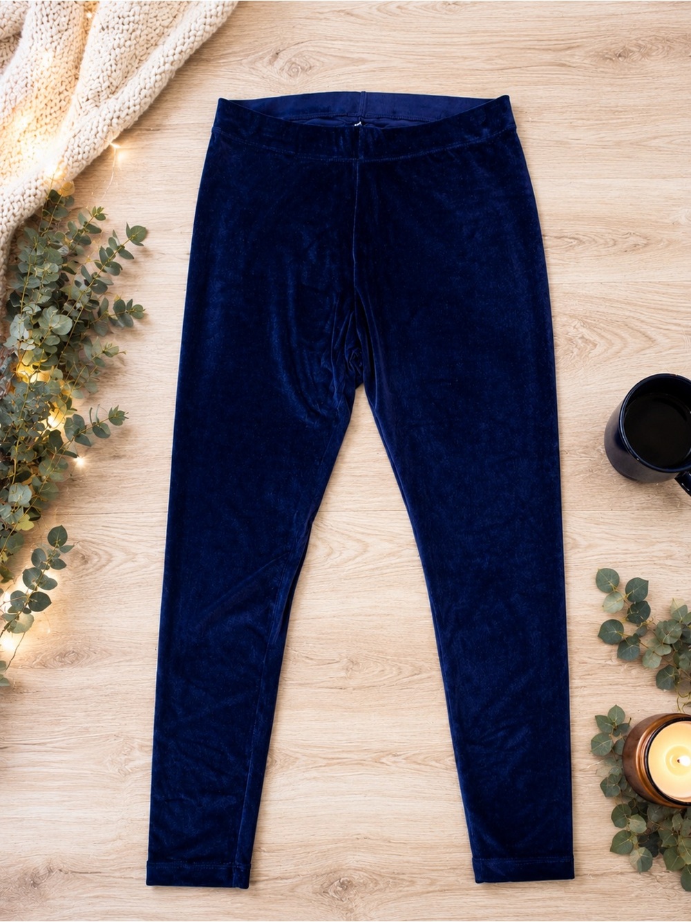 🌟 Old Navy Velour Midnight Blue Leggings XL